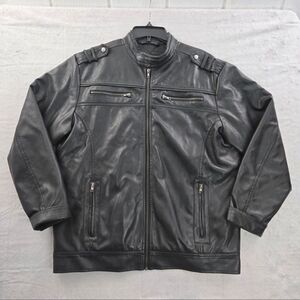 Men's Ministry Of Fashion Faux Leather Motorcycle Jacket
